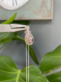 Image 2 of Silver Ocean Jasper Oval Crystal Necklace