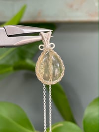 Image 1 of Silver Citrine Teardrop Crystal Necklace