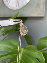 Image 2 of Silver Citrine Teardrop Crystal Necklace