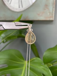 Image 3 of Silver Citrine Teardrop Crystal Necklace