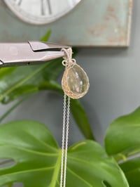 Image 4 of Silver Citrine Teardrop Crystal Necklace