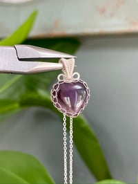 Image 1 of Silver Amethyst & Smokey Quartz Crystal Necklace