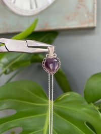 Image 3 of Silver Amethyst & Smokey Quartz Crystal Necklace