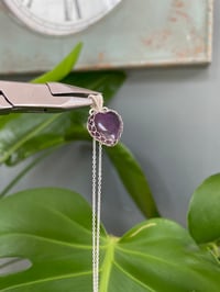 Image 4 of Silver Amethyst & Smokey Quartz Crystal Necklace