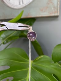 Image 5 of Silver Amethyst & Smokey Quartz Crystal Necklace