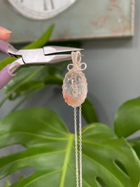 Image 3 of Silver Fire Quartz Oval Crystal Necklace