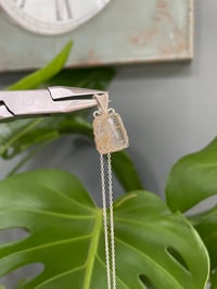 Image 4 of Silver Golden Rutile Rectangle Crystal Necklace