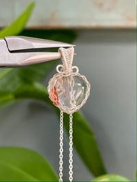 Image 1 of Silver Fire Quartz  Heart  Crystal  Necklace