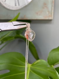 Image 4 of Silver Fire Quartz  Heart  Crystal  Necklace