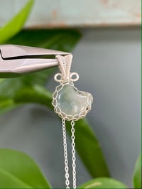 Image 1 of Silver Ocean Jasper Moon Crystal necklace