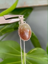 Image 1 of Silver Ocean Jasper Statement Oval Crystal Necklace