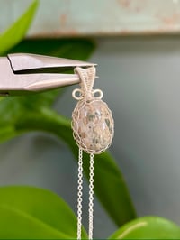 Image 1 of Silver Ocean Jasper Oval Unique Crystal necklace