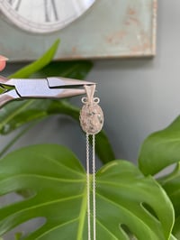 Image 4 of Silver Ocean Jasper Oval Unique Crystal necklace