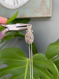 Image 5 of Silver Ocean Jasper Oval Unique Crystal necklace