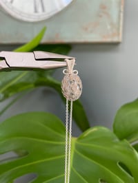 Image 3 of Silver Ocean Jasper Oval Unique Crystal necklace