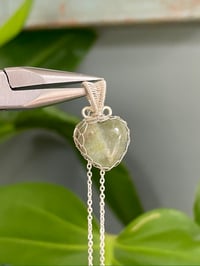 Image 1 of Silver Moss Agate Heart Crystal Necklace