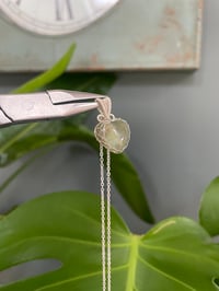 Image 3 of Silver Moss Agate Heart Crystal Necklace