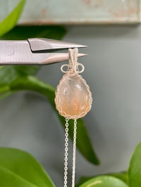 Image 1 of Silver Fire Quartz Teardrop Crystal Necklace