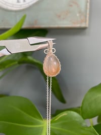 Image 3 of Silver Fire Quartz Teardrop Crystal Necklace