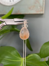 Image 4 of Silver Fire Quartz Teardrop Crystal Necklace
