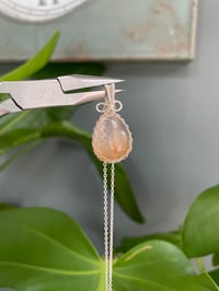 Image 2 of Silver Fire Quartz Teardrop Crystal Necklace