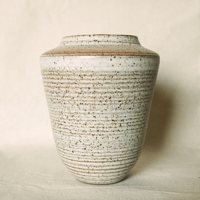 Image 2 of Large Ridge Vase - Speckled Pebble White