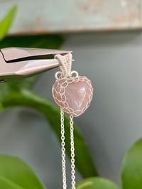 Image 1 of Silver  Ocean  Jasper Heart Crystal Necklace
