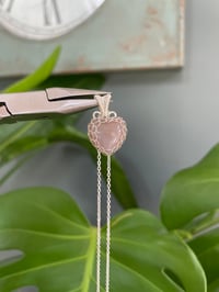 Image 4 of Silver  Ocean  Jasper Heart Crystal Necklace