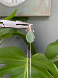 Image 2 of Silver Green Aventurine Oval Crystal Necklace