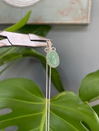Image 3 of Silver Green Aventurine Oval Crystal Necklace