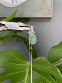 Image 5 of Silver Green Aventurine Oval Crystal Necklace