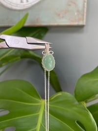 Image 4 of Silver Green Aventurine Oval Crystal Necklace