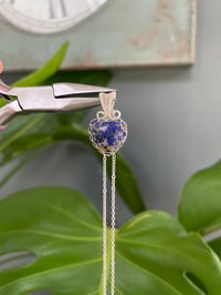 Image 2 of Silver Lapis Lazuli Heart Crystal Necklace