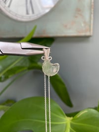 Image 2 of Silver Green Fluorite Moon Crystal Necklace