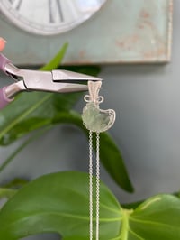 Image 4 of Silver Green Fluorite Moon Crystal Necklace