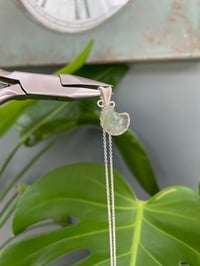 Image 3 of Silver Green Fluorite Moon Crystal Necklace