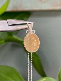 Image 1 of Silver Golden Rutile Oval Crystal Necklace