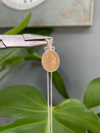 Image 2 of Silver Golden Rutile Oval Crystal Necklace