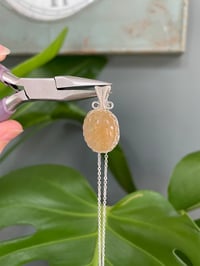 Image 4 of Silver Golden Rutile Oval Crystal Necklace