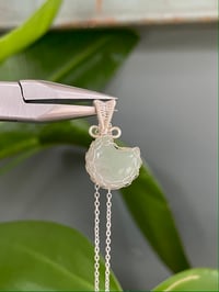 Image 1 of Silver Moss Agate Moon Crystal Necklace