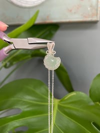 Image 4 of Silver Moss Agate Moon Crystal Necklace