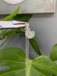 Image 3 of Silver Moss Agate Moon Crystal Necklace