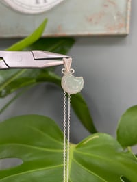 Image 2 of Silver Moss Agate Moon Crystal Necklace