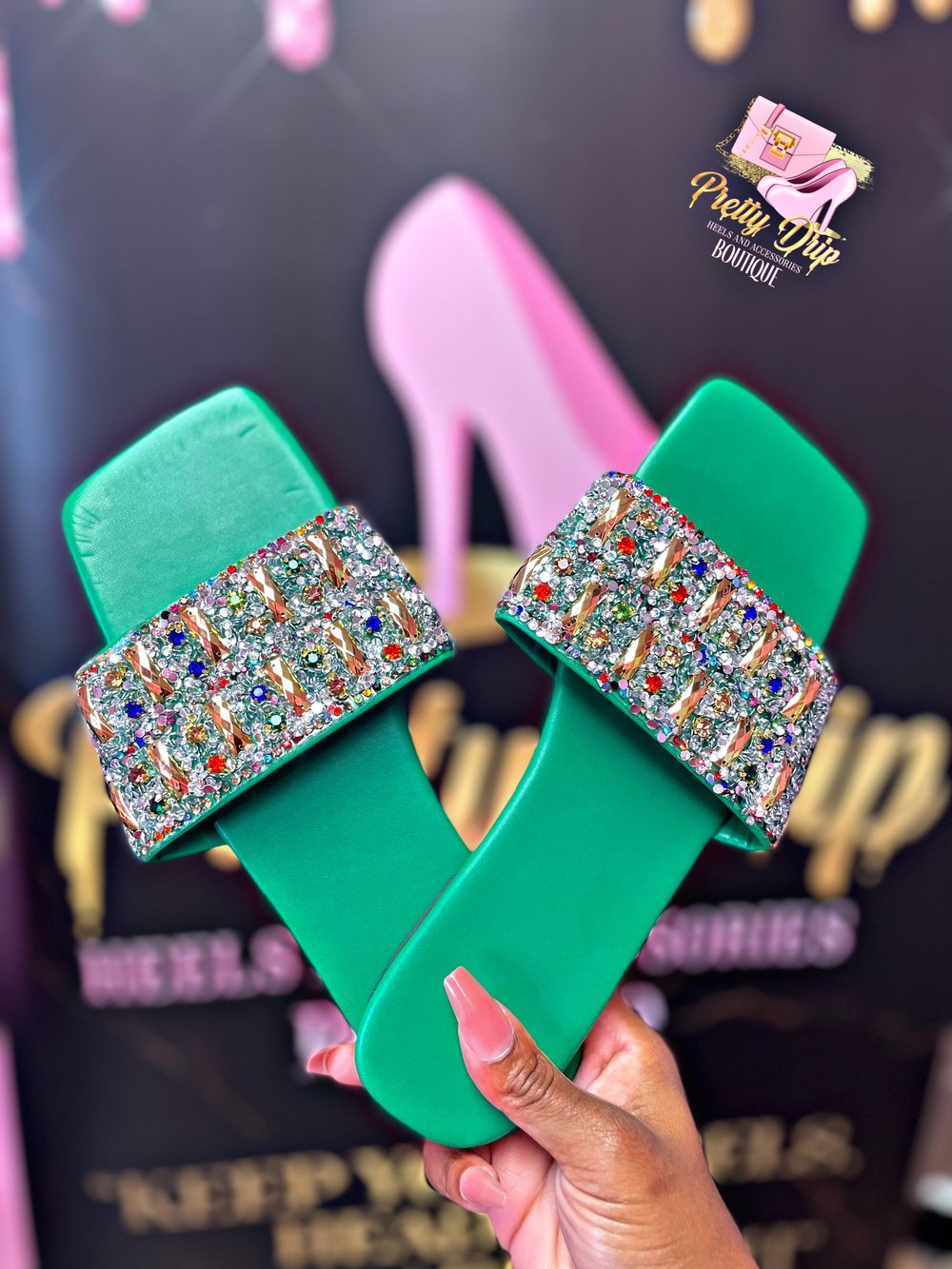 Green Chrome'd Slides 