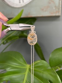 Image 4 of Silver Golden Healer Oval Crystal Necklace