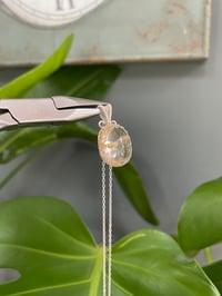 Image 3 of Silver Golden Healer Oval Crystal Necklace
