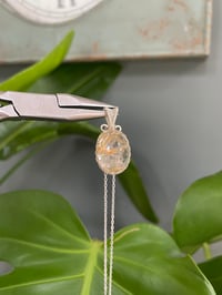 Image 2 of Silver Golden Healer Oval Crystal Necklace