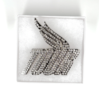 Image 1 of Angel Wing Logo "Classic Crystal Buckle" - Silver Buckle (Belt Add On)