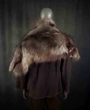Image of Black Wolf Fur Cloak