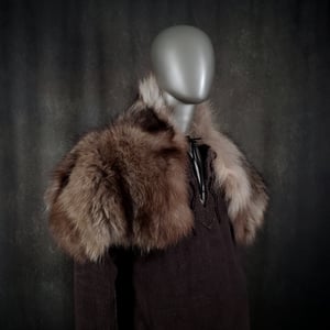 Image of Black Wolf Fur Cloak